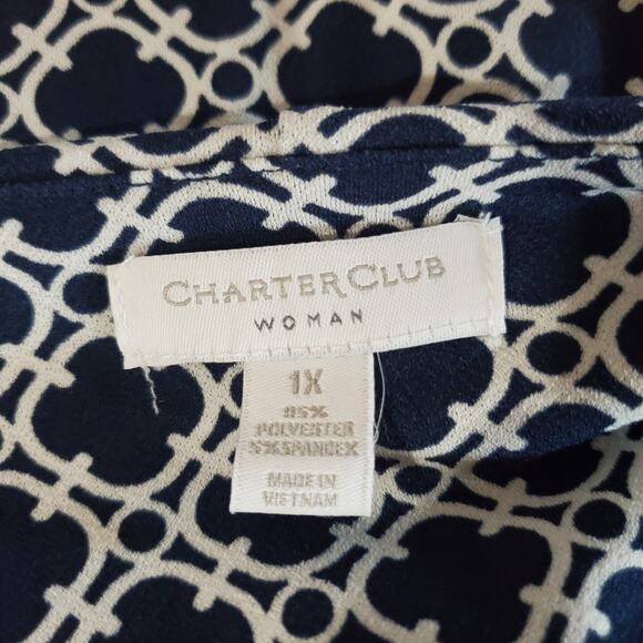 Charter Club Draped Faux Wrap Sleeveless Liquid Knit Stretch Dress Sz 1X Coastal - Picture 6 of 10